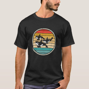 Camiseta Familia Orca Vintage Retro Art Killer Whale Family