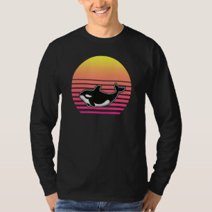 Camiseta Familia Orca Vintage Retro Art Killer Whale Family