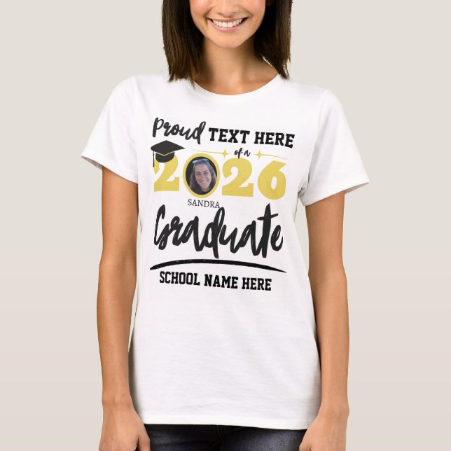 Camiseta Familia Orgullosa Personalizada Graduación Clase d (Anverso)