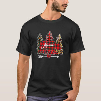 Camiseta Familia Oso Moma Árbol de Navidad Leopardo Rojo Bú