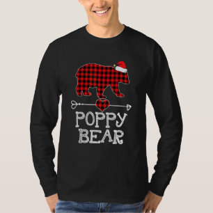 Camiseta Familia Pajama de oso de amapola roja