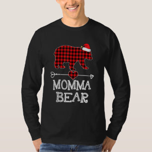 Camiseta Familia Pajama de oso mami de color rojo