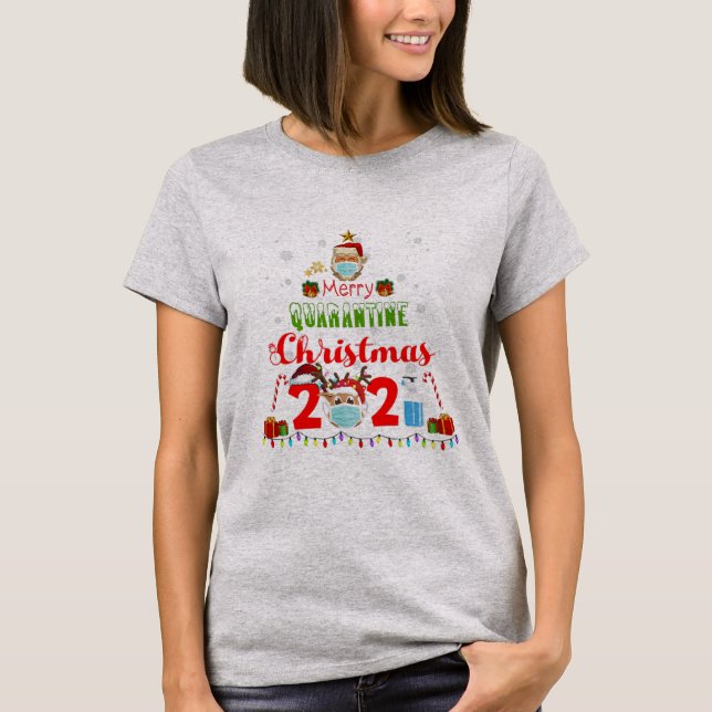 Camiseta Familia Pajamas 2021 de Merry Quarantine Navidades (Anverso)