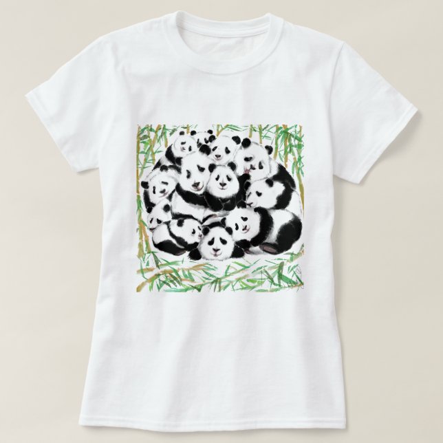 Camiseta Familia Pandas T-Shirt Funny (Diseño del anverso)