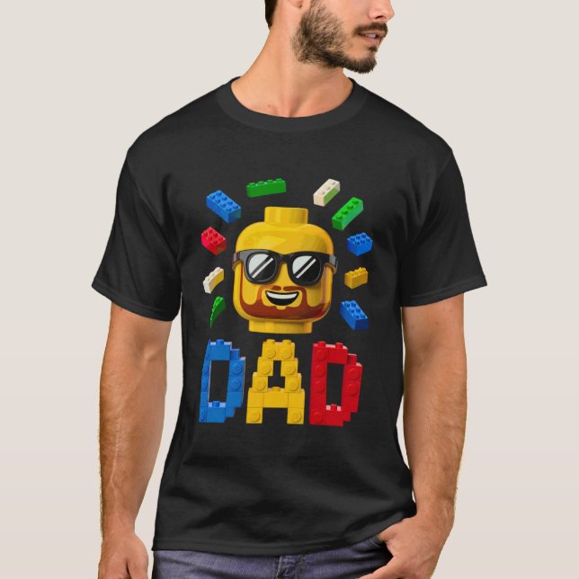Camiseta Familia Papá Maestro Constructor Bloques De Constr (Anverso)
