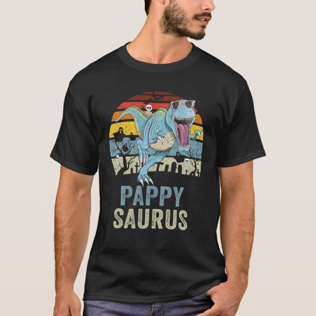 Camiseta Familia Pappysaurus T Rex Dinosaur Pop Saurus (Anverso)