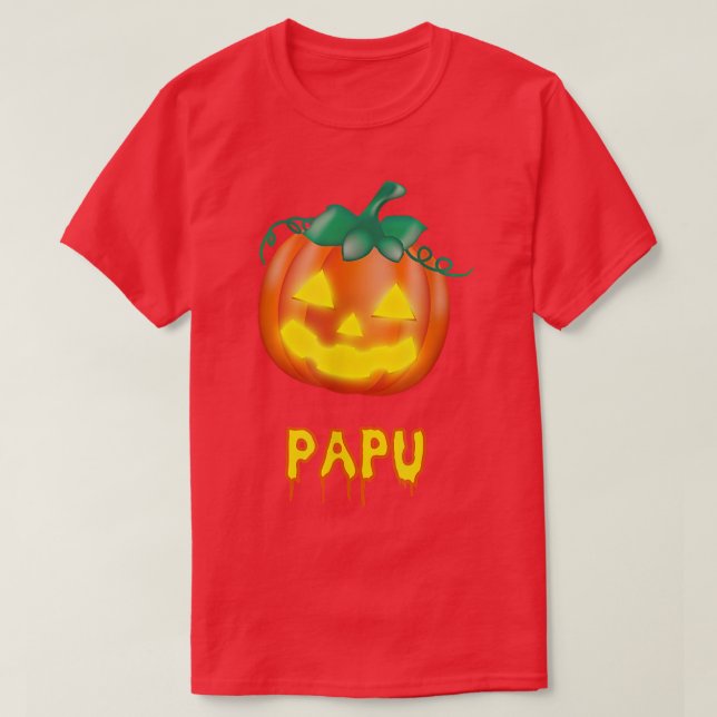 Camiseta Familia Papu Funny Halloween JackOLantern Pumpkin (Diseño del anverso)