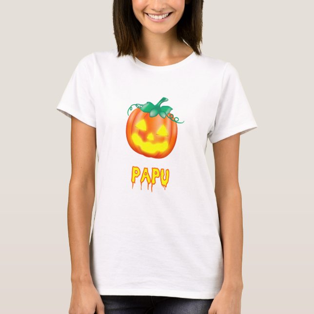 Camiseta Familia Papu Halloween Jack O Lantern Pumpkin (Anverso)