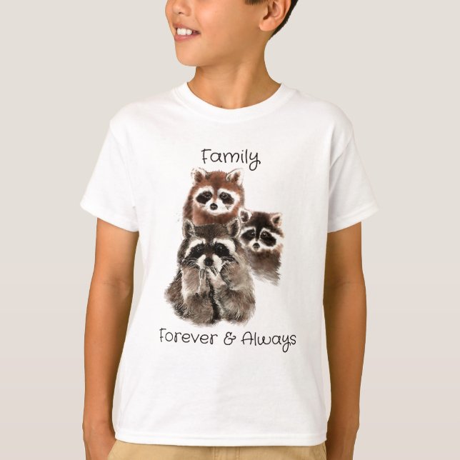 Camiseta Familia para siempre y naturaleza animal de mapach (Anverso)
