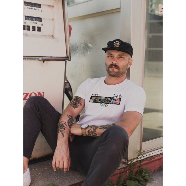 Camiseta Familia Peace Love | Fotografía moderna Personaliz (Subido por el creador)