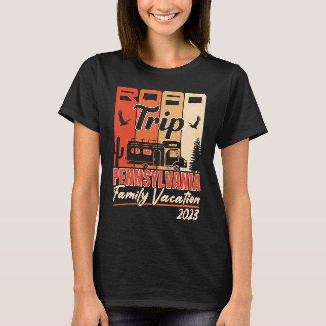 Camiseta Familia Pennsylvania Vacation RV Road Trip Mountai (Anverso)