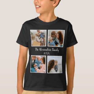 Camiseta Familia personalizada 4 plantilla de collage de fo