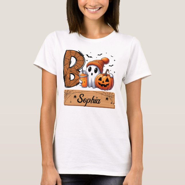 Camiseta Familia personalizada Halloween Ghost Boo Crew (Anverso)