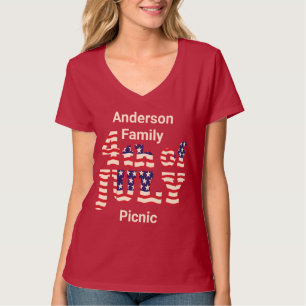 Camiseta Familia Personalizada Picnic Patriótico 4 de juli