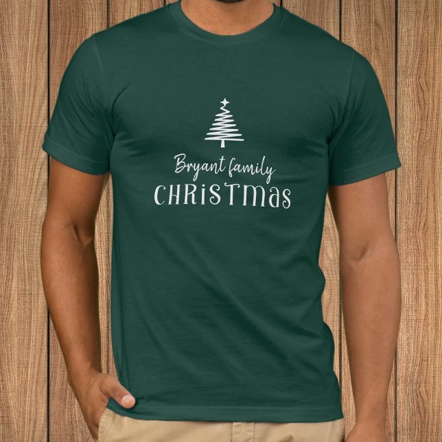 Camiseta Familia personalizado árbol de Navidad verde moder (Subido por el creador)
