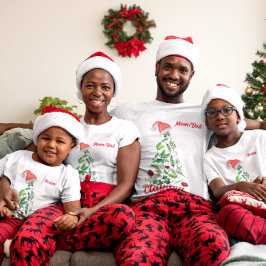 Camiseta Familia personalizado Nombre Árbol de Navidad Sant