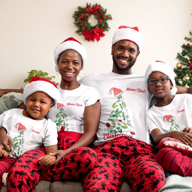Camiseta Familia personalizado Nombre Árbol de Navidad Sant (Subido por el creador)