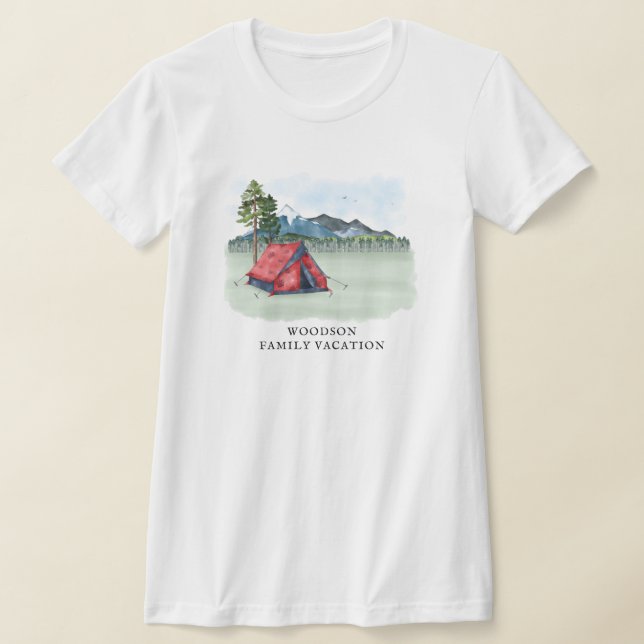 Camiseta Familia personalizado Vacaciones Camping Nombre Fa (Distribución)