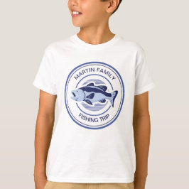 Camiseta Familia personalizado Viaje de Pesca Niños de Blue