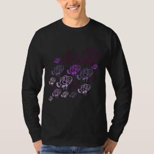 Camiseta Familia Pescado Ombre Arte Gráfico Púrpura