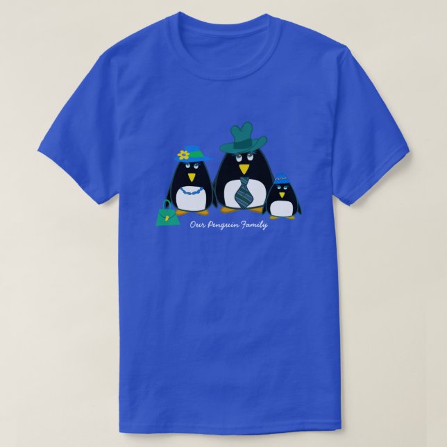 Camiseta Familia Pingüino divertida de 3 con Navidades de n (Diseño del anverso)