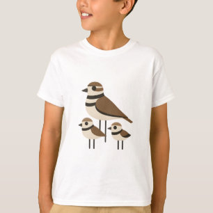 Camiseta Familia Plover - Ilustra Minimalista Trio Shorebir