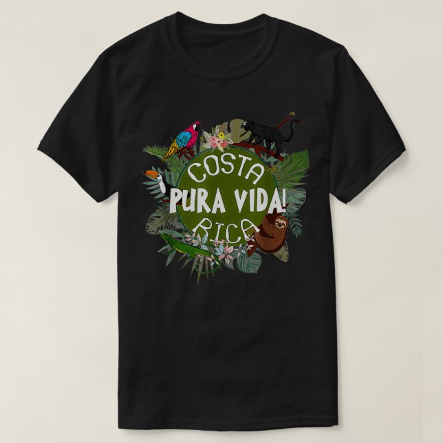 Camiseta Familia Pura Vida Costa Rica Beach Summer Palm Tre (Diseño del anverso)
