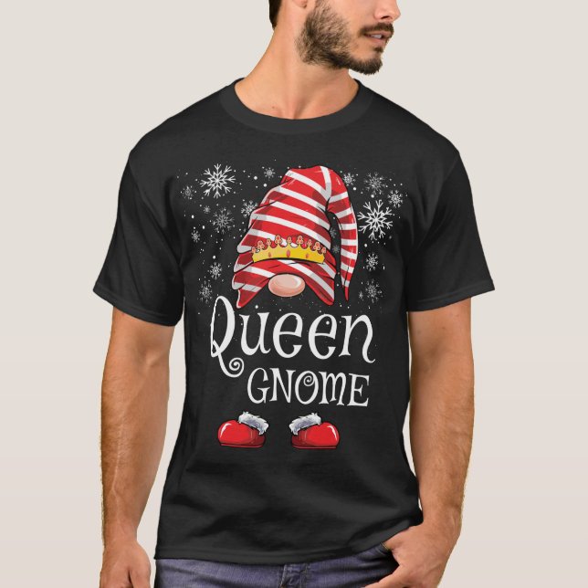 Camiseta Familia Queen Gnome Gnomes Navidades divertidos (Anverso)