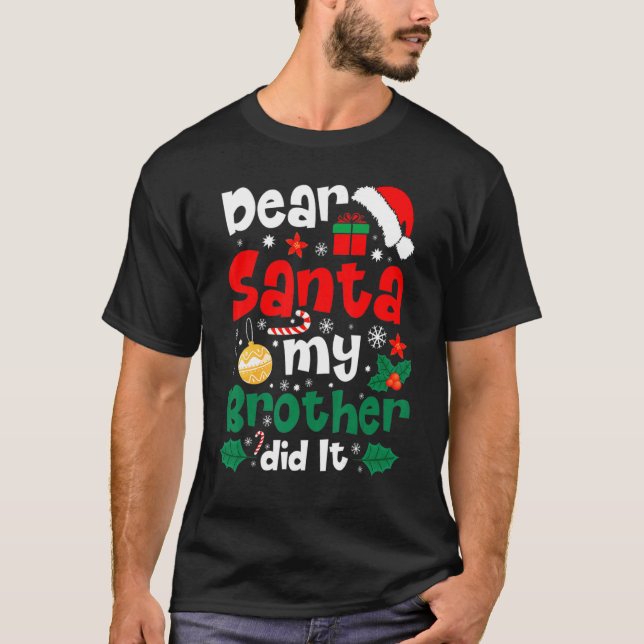 Camiseta Familia Querida Santa Mi Hermano Lo Hizo Navidad P (Anverso)