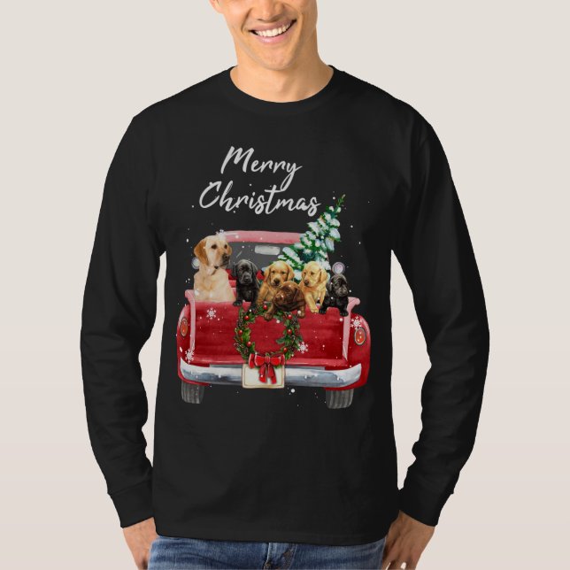 Camiseta Familia recuperadora de Labrador Navidades de cami (Anverso)