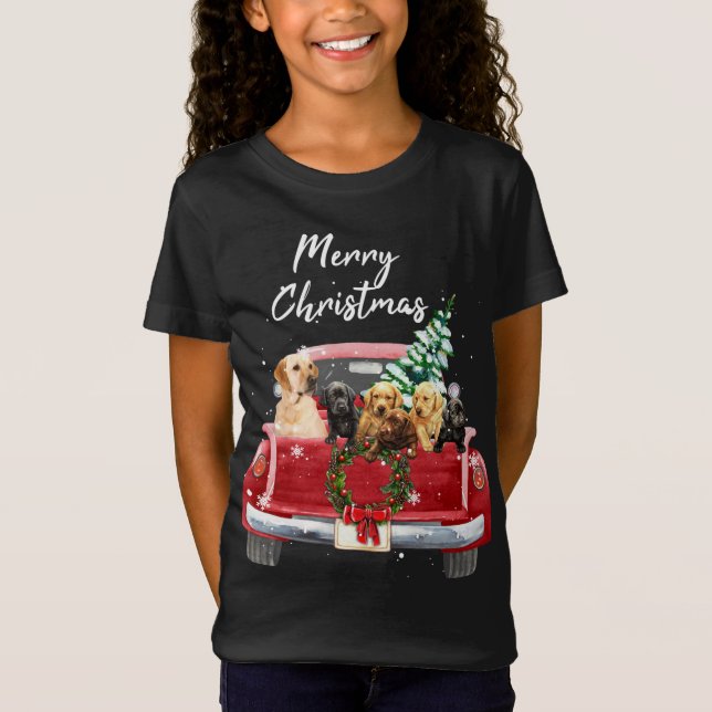 Camiseta Familia recuperadora de Labrador Navidades de cami (Anverso)