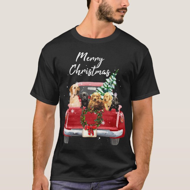 Camiseta Familia recuperadora de Labrador Navidades de cami (Anverso)
