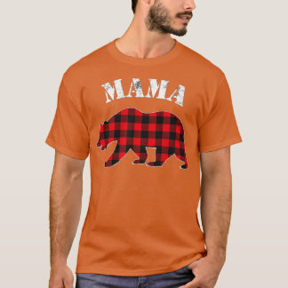 Camiseta Familia Red Plaid Mama Bear Buffalo Matanza Pajama