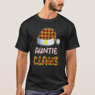 Camiseta Familia Red Plaid Santa Hat Navidades Pajamas Aunt