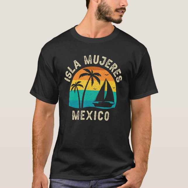 Camiseta Familia Retro Isla Mujeres México Sunset Mating (Anverso)