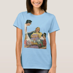 Camiseta Familia Retro Sirve Desayuno a Mamá en la Cama