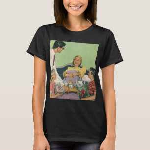 Camiseta Familia Retro Sirve Desayuno a Mamá en la Cama
