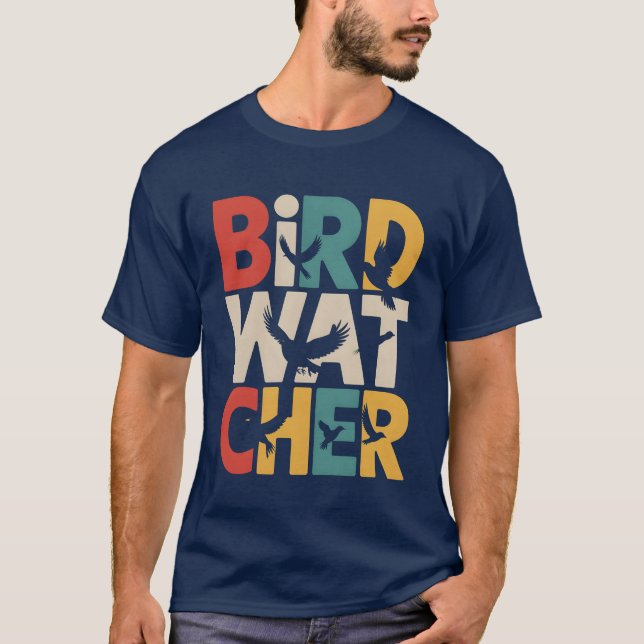 Camiseta Familia Retro Sunset Birdwatcher Bird Lover (Anverso)