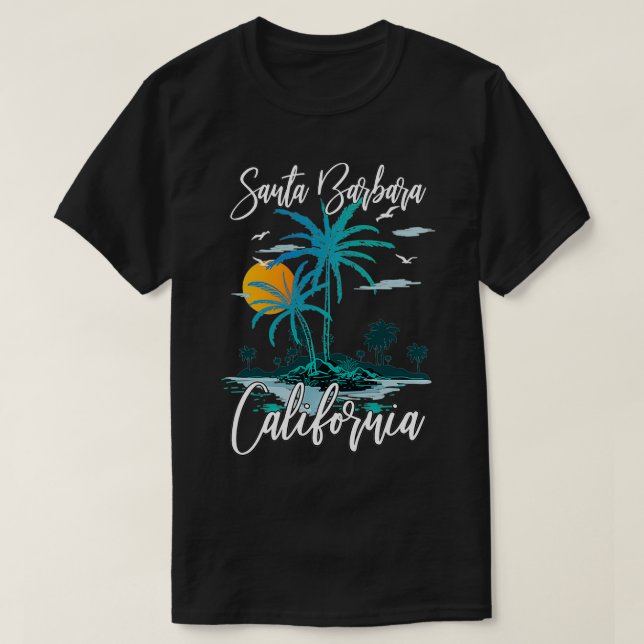 Camiseta Familia Retro Sunset California Santa Barb (Diseño del anverso)
