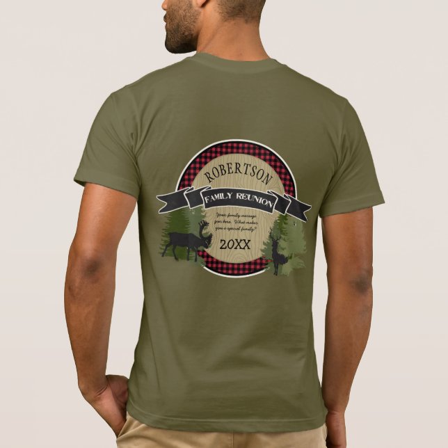 Camiseta Familia Reunión Nombre Personalizado Árboles de al (Reverso)