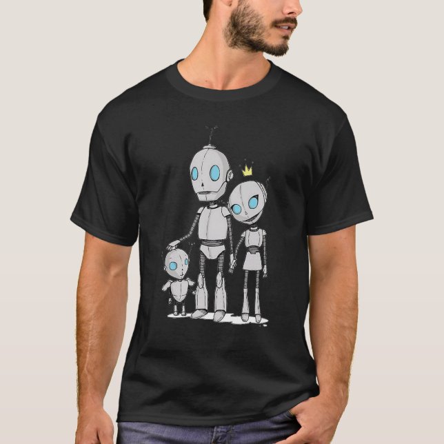Camiseta Familia Robots Papá Mamá Niño Robó Robotics 1 (Anverso)