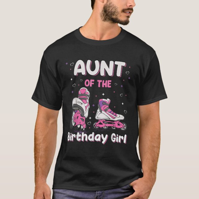 Camiseta Familia Roller Skate Aunt Birthday Mating (Anverso)