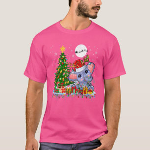 Camiseta Familia Santa Reindeer Elephant Christmas Tree Lig