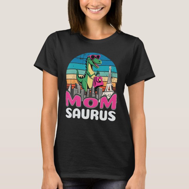 Camiseta Familia Saurus de Momsaurus T Rex Dinosaur (Anverso)