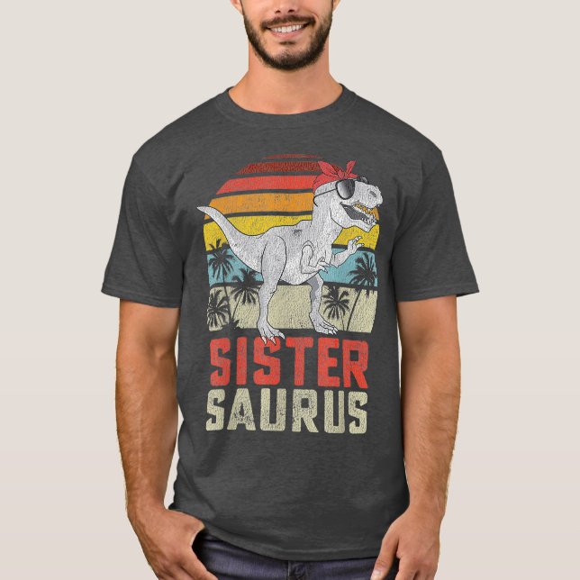 Camiseta Familia Saurus Sistersaurus T Rex Dinosaur (Anverso)