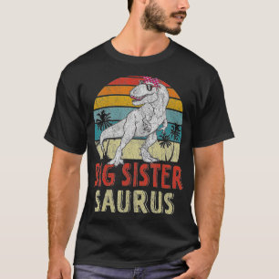 Camiseta Familia Sistersaurus Rex Dinosaur Big Sister Sauru