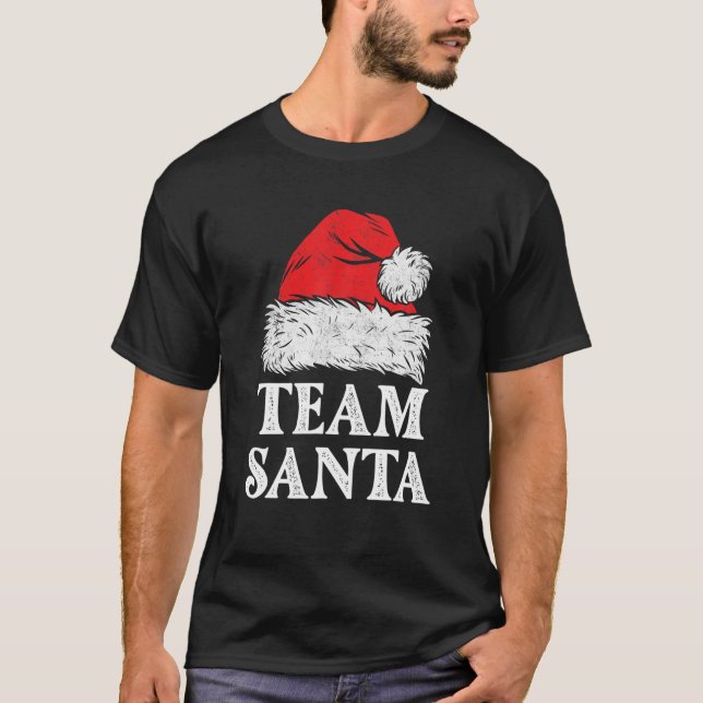 Camiseta Familia Team Santa Navidades Coincidiendo Pajamas  (Anverso)