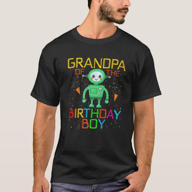 Camiseta Familia Temática Abuelo Del Niño Nacido Robótica (Anverso)
