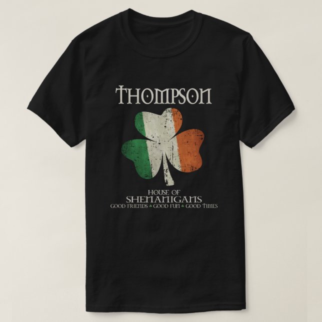 Camiseta Familia Thompson apellido Irlanda casa de s (Diseño del anverso)