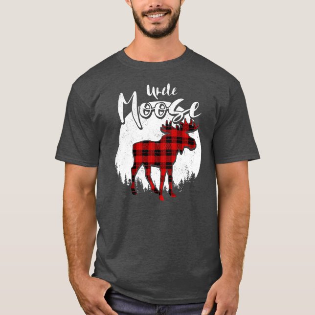Camiseta Familia Tío Moose Red Plaid Buffalo Matanza (Anverso)